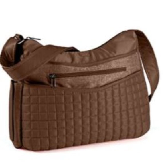 lug Handbags - Elegant Brown Quilted Shoulder Bag
